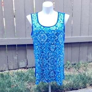 Blue and white tank top